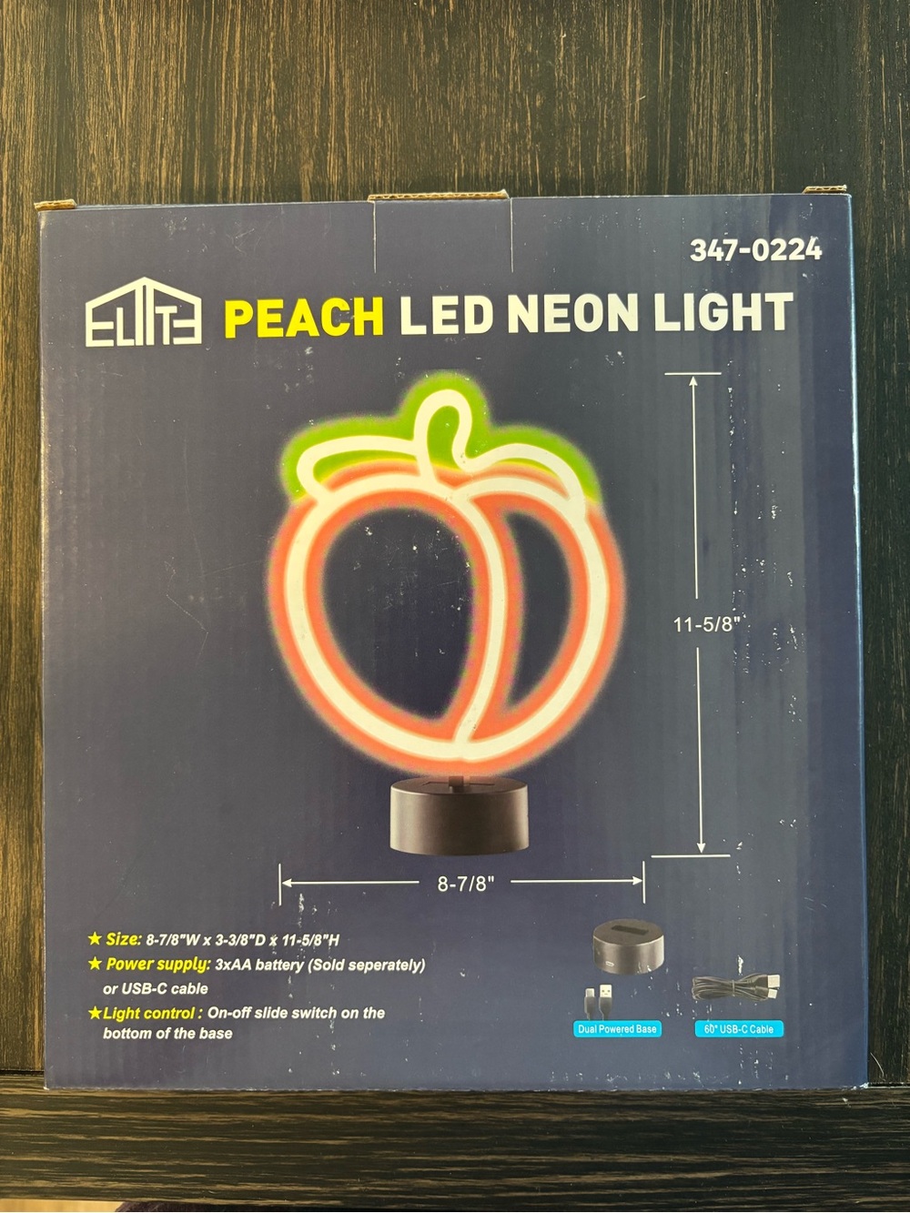 Brand New Never Opened Peach LED Neon Light